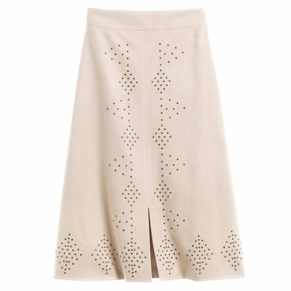 CHICO'S - Embellished Faux Suede Skirt